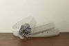 silver buckle white