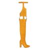 yellow block heel boots