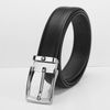 silver buckle with black belt