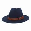  Winter Fashion Hat Fedora Gentle Man Classic Warm Wide Brim No Belt Felt Trilby Hombre Vintage Lady Trendy Hat  