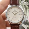 Leather brown white dial
