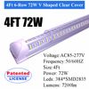 4Ft 72W V Integrated Tube Clear Cover