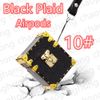 10 # Black Plaid Aripods Case