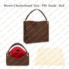 PM Brown Checkerboard / Inner Red