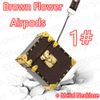 #1 коричневый цветок Airpods1/2 +логотип
