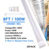 8FT 100W V-Shaped Clear Cover