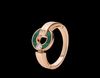 Rose gold and green shell ring