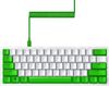 Weiße Tastatur, grünes Upgrade-Set