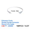 0.66FT 20CM Extension Cord Female\Male