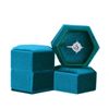 caja de anillo único azul claro