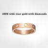 Ouro rosa (4 mm de largura) -3 diamantes