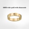Oro ((6 mm de ancho) -3 diamantes
