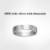 4MM Silver With Diamond + Dust Bag