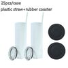 20oz plastic straw with coasters(25pcs)