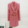 분홍색 긴 재킷 스커트