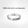 Silver (5mm de largura)-anel de love
