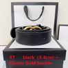 # 7 nero (3,4 cm) + fibbia in oro classica