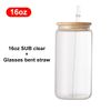 16oz Clear With Lid And Straw