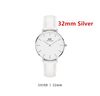 32mm white silver