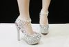 silver t bar wedding shoes