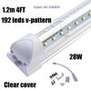 1.2m v-pattern 192leds 28W Clear cover