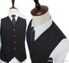 2017 Wool Dark Grey Checked Tweed Retro Gentleman Style Custom Made