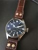 blue face brown leather