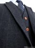 2017 Wool Dark Grey Checked Tweed Retro Gentleman Style Custom Made