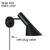 black, large size, with plug