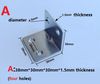 A: 38*30*30mm*1.5 mm thickness 4 hole