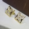 18K gold +square earring