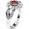Silver Flower and Red