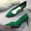 Green patent leather