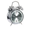 Silver alarm clock