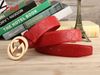gold buckle red
