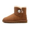 3 ankle crystal button Khaki