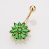Keep color Gold hole green zirconium