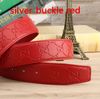 silver buckle red