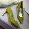 Yellow patent leather