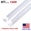 8FT 120W V 4 Rows Clear Cover