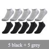 5 zwart en 5 grijs