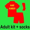 Kit de adultos + calcetines con número de nombre