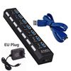 7 Port black with EU plug