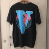  Vlone t shirt 19ss new European and American fashion personality big V letter printing cotton T-shirt youth casual short sleeve  