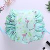 green flamingo makeup bag