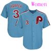 Women Blue Phillies #3 Harper