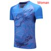 women blue shirt