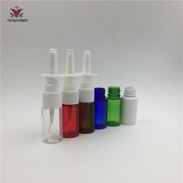 Bouteilles de pulvérisation médicales en PET, 6 couleurs, Transparent, vert, bleu, ambre, Fine, brume nasale, 100x10ml