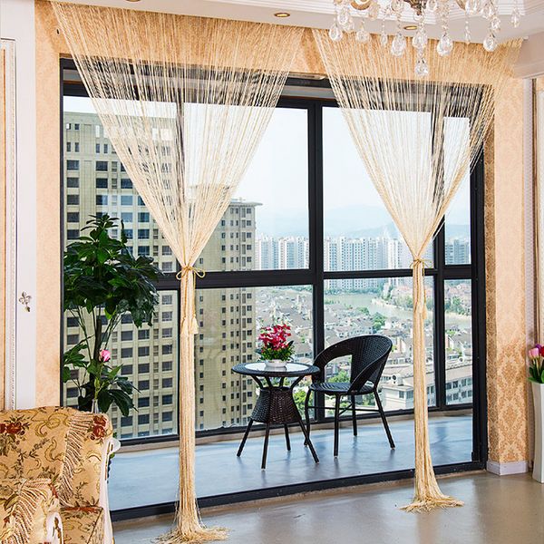 100x200 cm Brilloir brillant Perles de rideau de porte Room Dividers Pertid Fringe Polyester Tissu Window Wedding DIY DÉCOR HOME