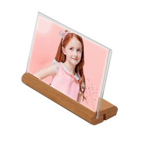 100x70 mm houten basis acryl tekenhouder verschillende maten tabel houten clip fotohouder standaard
